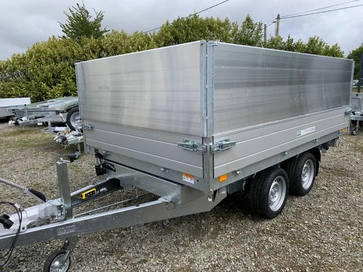 remorque tri benne saris – k3 306 – 306 x 184 – ptac : 3500 kg – 2 essieux – freinée – pompe electrique remorque tri benne saris – k3 306 – 306 x 184 – ptac : 3500 kg – 2 essieux – freinée – pompe electrique